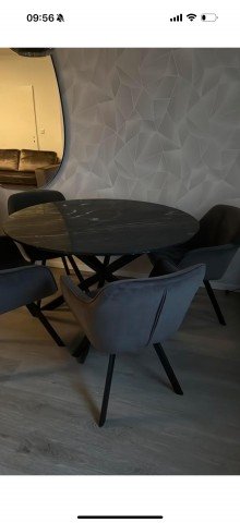 Hoekbank en eettafel set