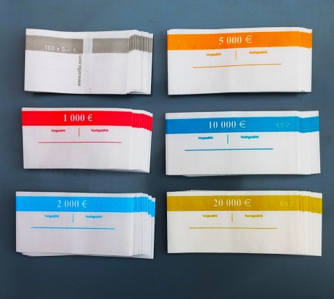 Set bankbiljetwikkels  10 stuks per bankbiljet soort