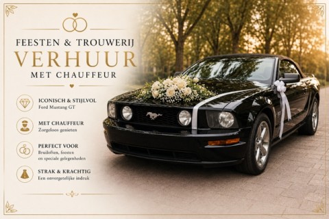 Ford Mustang te huur met Chauffeur Bruiloft   Speciale gelegenheid