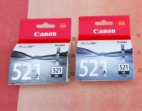 2 stuks nieuwe CANON inktpatronen CLI521-BK zwart