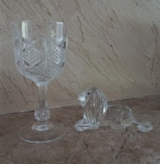 Set van 6 witte wijnglazen van het zuiverste kristal 