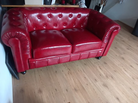 Tweezits Chesterfield Nieuw  rood