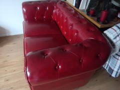 Tweezits Chesterfield Nieuw  rood