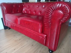 Tweezits Chesterfield Nieuw  rood