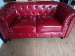 Tweezits Chesterfield Nieuw  rood