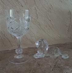 Set van 6 witte wijnglazen van het zuiverste kristal 