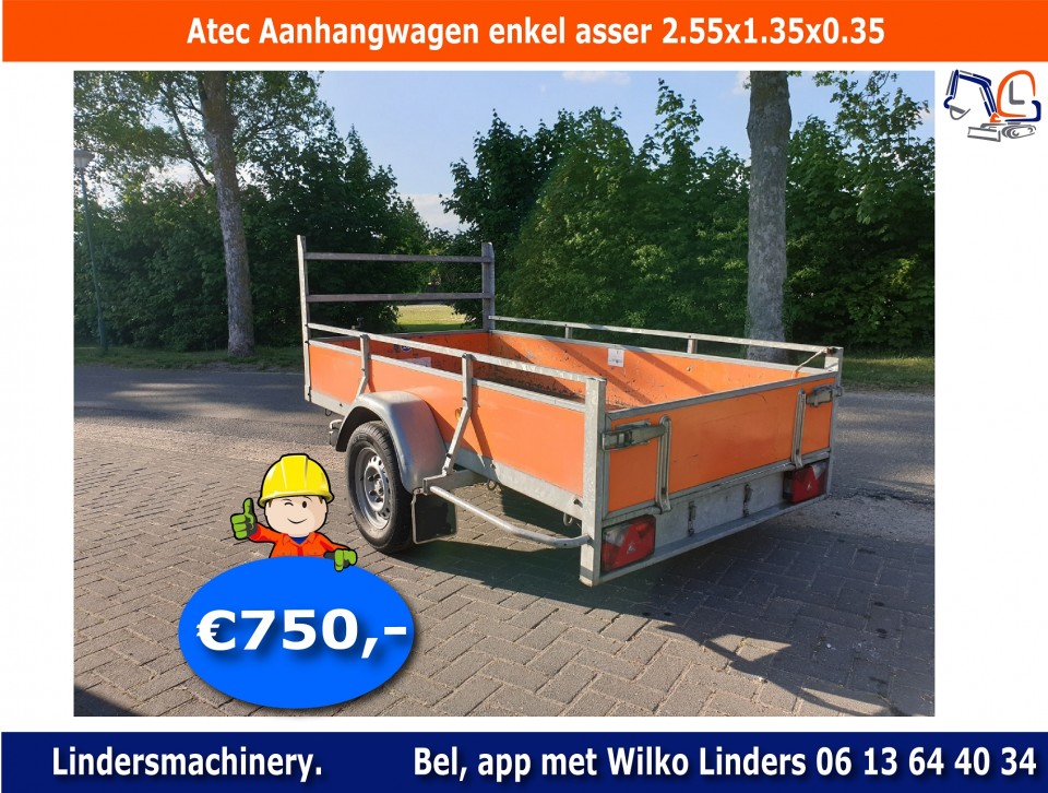 Atec Aanhangwagen enkel asser