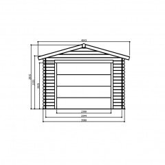 Tuinhuis-Blokhut garage traditioneel sectionaal poort (S8330): 3580 x 