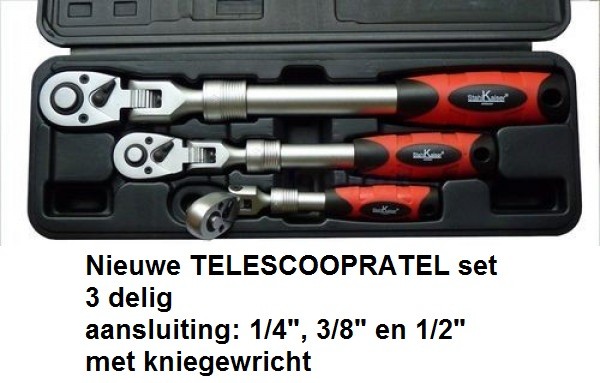 Nieuwe TELESCOOPRATEL set Flexibel  3 delig Stahlkaiser