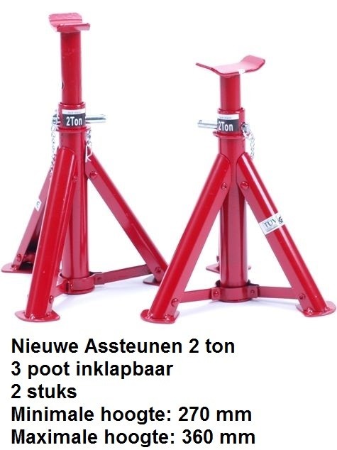 Nieuwe Assteunset Assteunen 2 ton 3 poot inklapbaar