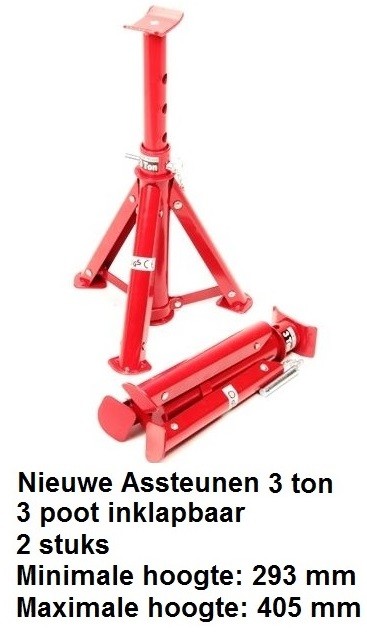 Nieuwe Assteunset Assteunen  3 ton  3 poot inklapbaar