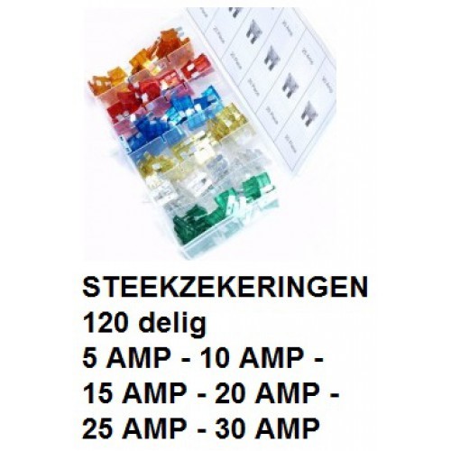 Nieuwe 120 delige Steekzekeringen set