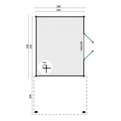 Tuinhuis-Blokhut Extramodern: 320+200x260 cm