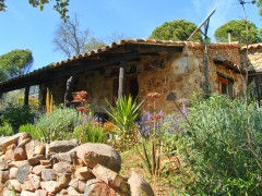 SPANJE: SW ANDALUCIA - een eenvoudig huis met bostuin, off-grid, in ee